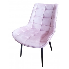 Стул мягкий SDM Гламур розовый на черных ножках Петрово