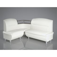 Диванчик угловой Смузи Sentenzo 160х125 см кожзам белоснежный на кухню и в офис для посетителей Ивано-Франковск