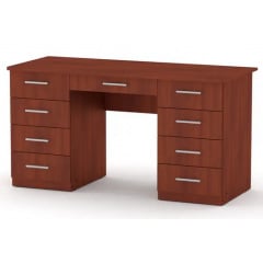 Письменный стол Учитель-3 Компанит 1400х600 мм с двумя тумбочками дсп яблоня Лозова