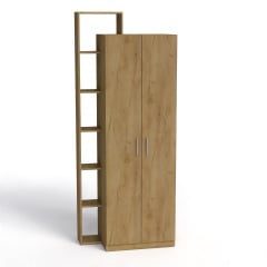 Двухдверный шкаф-9 Компанит с открытыми полочками дсп дуб-крафт-золотой Мукачево