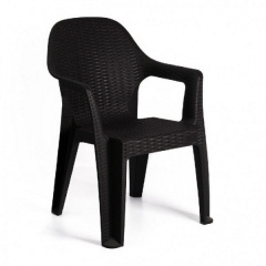 Пластиковое кресло-стул Мила под ротанг черный Владимир-Волынский