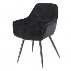 Мягкий стул кресло Magic с подлокотниками сидение велюр черное Шостка