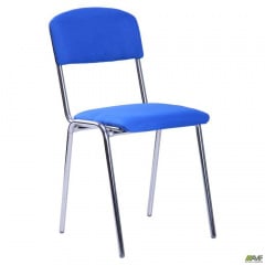 Офисный стул Мастер на ножках хром с мягким сидением кожзам синий Киев