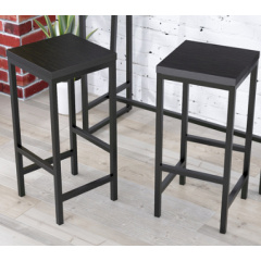 Барный табурет BS-1 Loft-Design металлический каркас твердая сидушка венге черный Киев