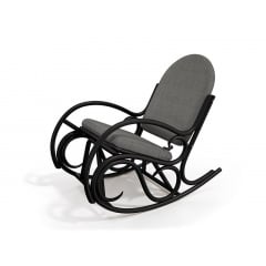 Плетене крісло-гойдалка ЧФЛІ Олімп Loft з ротанга чорне з м'якими подушками Київ