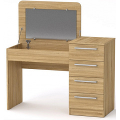 Трюмо-9 Компанит с зеркалом туалетный столик с ящиками цвет дуб-сонома Никополь