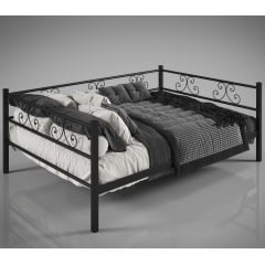 Двоспальна диван-ліжко Самшит Tenero металева в сучасному стилі для сімейної пари 120х200 Київ