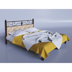 Двуспальная кровать Tenero Диасция 140х190-200 см металлическая с мягким изголовьем Київ