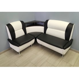 Кухонний диван кутової смузі Sentenzo біло-чорний