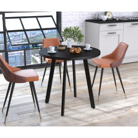 Стол обеденный Лерой Loft-Design круглый D-80 см венге-черный