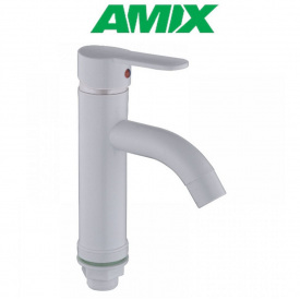 Змішувач для умивальника із термопластику AMIX Raul-001-B White (без підводки), Білий