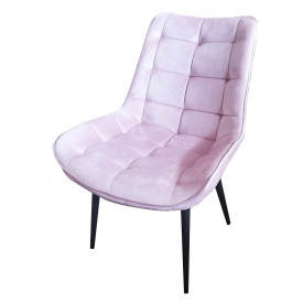 Стул мягкий SDM Гламур розовый на черных ножках