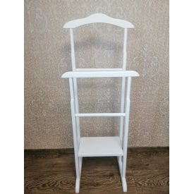 Напольные плечики-стойка Сигма двойная вешалка деревянная белая