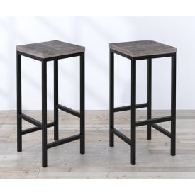 Барный табурет BS-1 Loft-Design металлический каркас твердая сидушка дуб-палена