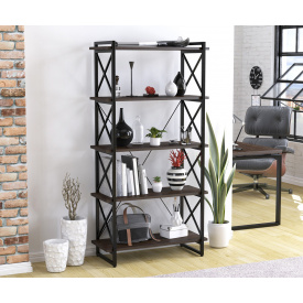 Металевий стелаж Скіф-5-920 Loft-Design полочний венге