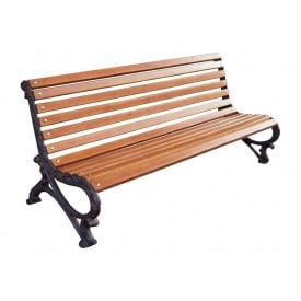 Лавка садово-паркова Б-2 дерев'яна 190 см на чавунних ніжках