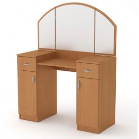 Туалетный столик Компанит Трюмо-4 дсп цвета бук с зеркалом и ящиками