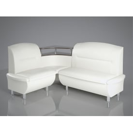 Диванчик угловой Смузи Sentenzo 160х125 см кожзам белоснежный на кухню и в офис для посетителей