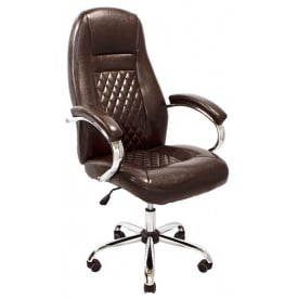 Крісло керівника Richman Флоренція-Ю кожзам коричневий хром на коліщатках