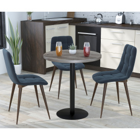 Стол обеденный BS-450 Loft-Design круглый D-70 см дуб-палена