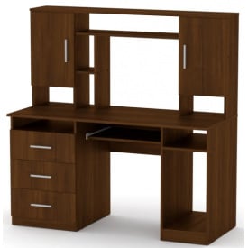 Компьютерный стол Компанит Менеджер 1400х598х756 мм с полками дсп орех