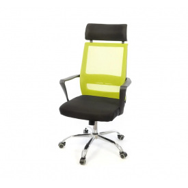 Крісло АКЛАС Крокус CH TILT Чорне із салатовим