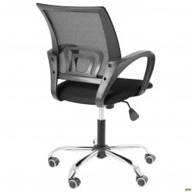 Офисное кресло Веб хром спинка-сетка серая