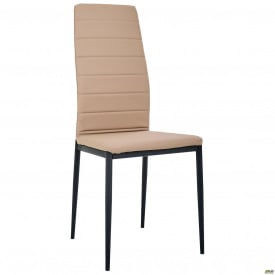 Мягкий кухонный стул AMF Сицилия черный каркас сидение кожзам серый