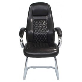 Офисное кресло на полозьяъ Richman Флоренция-CF кожзам черный