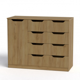 Комод для речей 4+1М Компаніт дсп дуб-крафт-золотий