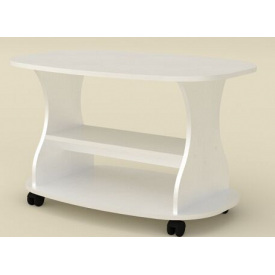 Столик журнальний Компаніт Каприз овальний дсп Білий