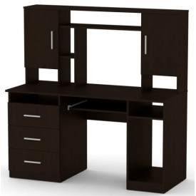 Компьютерный стол Компанит Менеджер 1400х598х756 мм с полками дсп венге