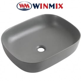 Раковина (умивальник) накладна Winmix Premium DIVERSE-0115 GRAY 490*395*135mm (графіт)