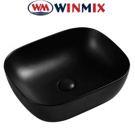 Раковина (умивальник) накладна Winmix Premium DIVERSE-0101 BLACK 490*395*150mm (чорна)