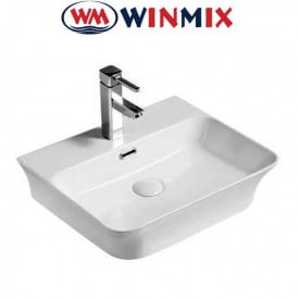 Раковина (умивальник) накладна Winmix Premium Bevel-0201 з переливом 485*410*125mm (біла)