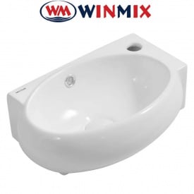 Раковина (умивальник) накладна Winmix Premium DIVERSE-1201-L (правий) 400*215*140mm (біла)