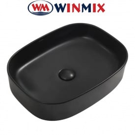 Раковина (умивальник) накладна Winmix Premium BEVEL-0103 BLACK 510*370*120mm (чорна)