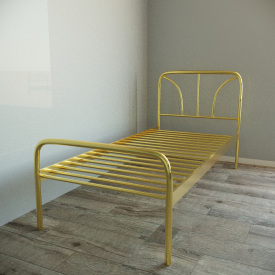 Ліжко Tobi Sho RELAX-1 односпальне металеве для дачі, готелів 200X80 Золотий