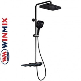 Душова колона з термостатичним змішувачем (3 режими) Winmix Premium SPACE 009-J Black, Польща