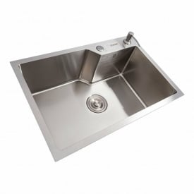Кухонна мийка Platinex Handmade 65*43 (з сифоном, дозатором та кріпленням), Нержавіюча сталь