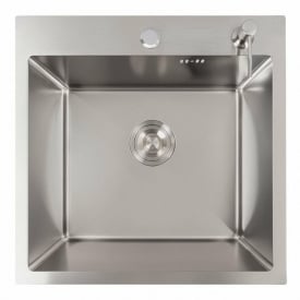 Кухонна мийка Platinex Handmade 50*50 (з диспенсером), Нержавіюча сталь