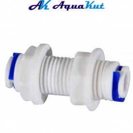Муфта для перегородки з різьбленням Aquakut 1/2"QC-1/2"QC (QC-25)