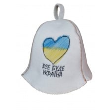 Банная шапка Luxyart Все буде Україна One Size белый LС-63