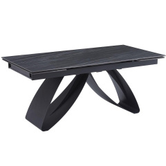 Стіл WILLIAM CERAMIC 180(260)*90 піщаний камінь мат/чорний каркас Лозовая