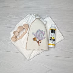 Подарочный набор для бани Luxyart Магнолия 4 предмета PU-027 Кропивницкий