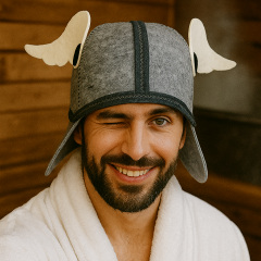 Банная шапка Luxyart Астерикс One Size Серый (XL-464) Миколаїв