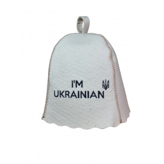 Банная шапка Luxyart I am Ukrainian One Size белый LA-755