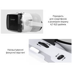 Очки виртуальной реальности Shinecon SC-G04BS+SC-B01 Черно-белый Київ