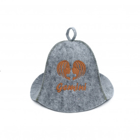 Шапка банная Luxyart Зодиак Близнецы One Size Серый (XL-107)