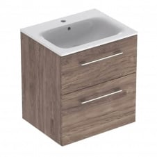 Тумба з умивальником Geberit Selnova Square 63.5х60х48 см темний горіх